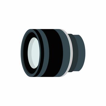 Clean Flat Design Depicting a Photo Lens vector