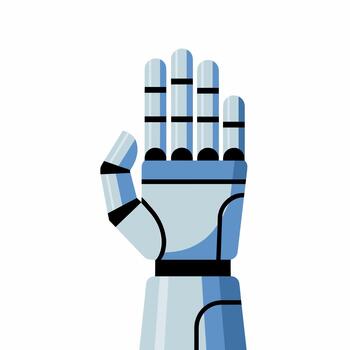 Flat of a Robotic Hand for Technology Theme vector