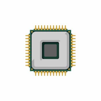 Simple Flat Illustration of a CPU Component vector