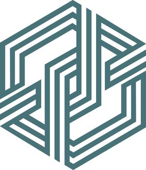 resumen enclavamiento hexágono línea Arte símbolo vector