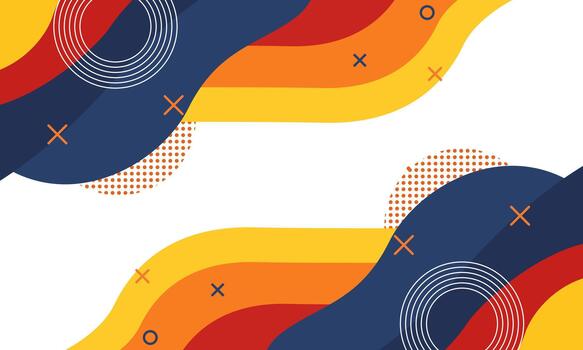 Abstract Wavy Background with Geometric Elements and Vibrant Colors. vector