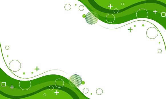 green background with circles and bubbles vector