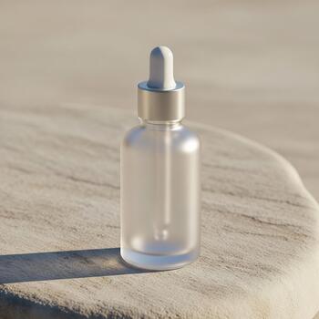 Product Mockup Cosmetic Bottle Skincare Packaging Branding Display Elegant Composition Minimal Design with Clipping Path photo