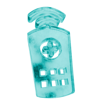 3d a distanza controllore forme nel smerigliato blu ghiaccio bicchiere stile, isolato su un' trasparente sfondo. vetromorfismo icone e 3d elementi per moderno grafico design. png