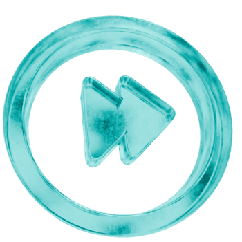 3d inoltrare pulsante il giro forme nel smerigliato blu ghiaccio bicchiere stile, isolato su un' trasparente sfondo. vetromorfismo icone e 3d elementi per moderno grafico design. png