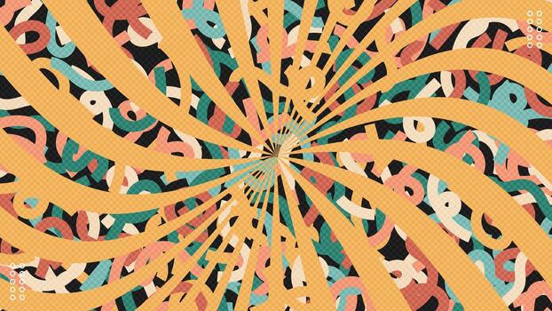 Abstract Colorful Sunburst Memphis Geometric Background Retro Style Shapes Design. Illustration vector