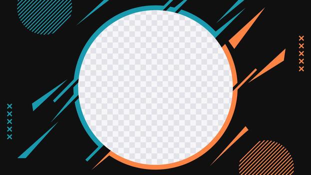 Abstract Circle Geometric Border on Black Background Dynamic Modern Design. Illustration vector