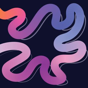 Abstract gradient line art design with circular pattern on dark background vector