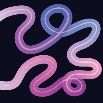 Abstract gradient ribbon on dark blue background creates a modern design style vector