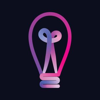 resumen degradado ligero bulbo logo en oscuro antecedentes con líneas diseño vector