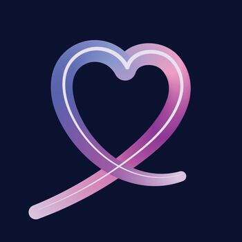 Abstract colorful heart shape with gradient on a dark blue background vector