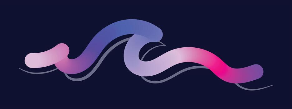Colorful gradient wave on a dark background creates a modern abstract design vector