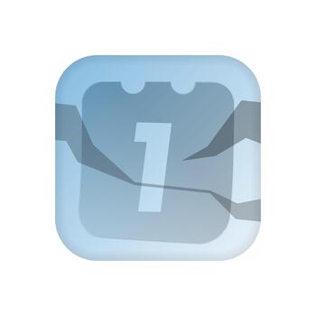 illustration of a calendar page behind cracked glass, symbolizing a missed day, broken streak, or failure to maintain daily routine. Concept of lost time, regret, or broken habit vector