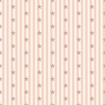 Seamless pattern with vertical stripes and small stars. Geometric striped repeating gingham texture. pastel background. vector