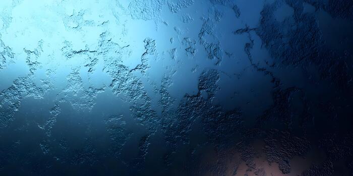 A digitally rendered abstract background features a rough textured surface with a gradient shifting from bright cyan to deep indigo blue photo