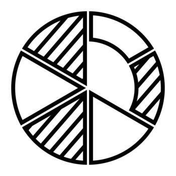 Pie chart icon. Outline pie chart icon for web design isolated on white background vector