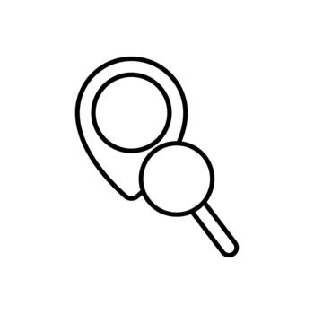 pin pointer location guide line style icon design, Searching theme illustration vector