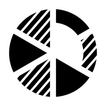 Pie chart icon. Black and white pie chart illustration. Solid linear pie chart icon. vector