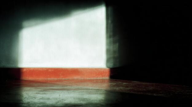 Light and shadow create patterns on a quiet wall photo