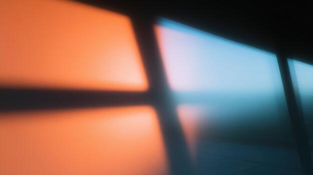 Colorful shadows and light patterns in an indoor space photo