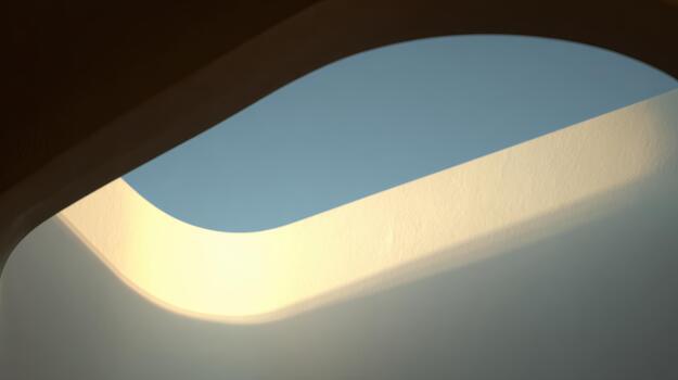 Light filters through modern architectural design photo