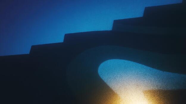 Abstract shadows and shapes in twilight colors photo