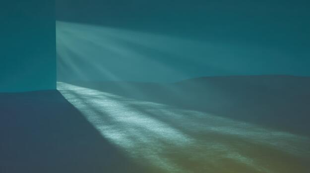 Light beams illuminate a serene space photo