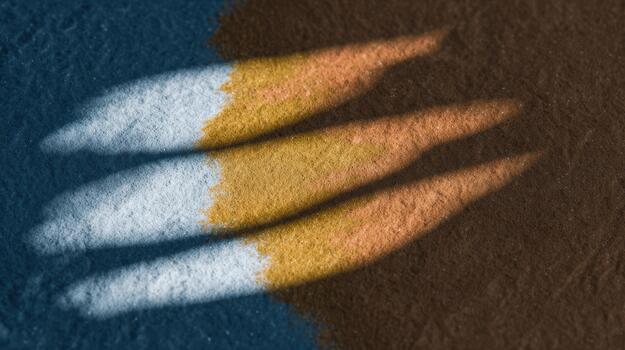 Artful colorful shadows on a textured surface photo
