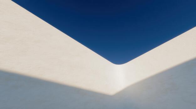 Angular shadows and light play in bright colors photo