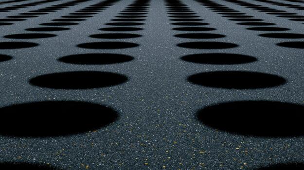 Artistic perspective of dark circles on a patterned surface photo