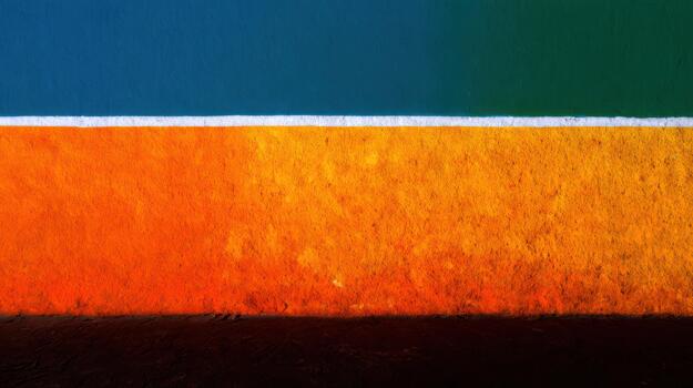 Vibrant colors create striking wall art in urban setting photo