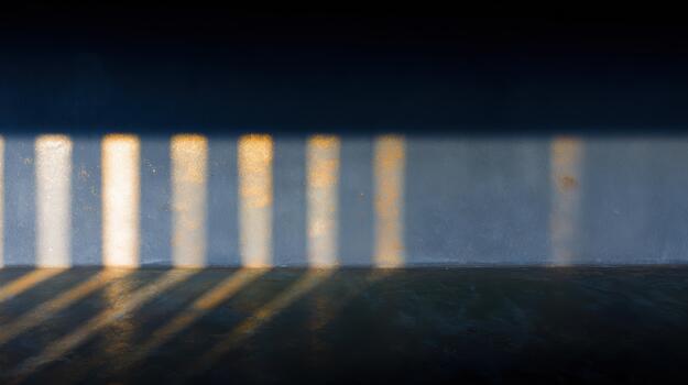 Shadows created by sunlight in a quiet setting photo