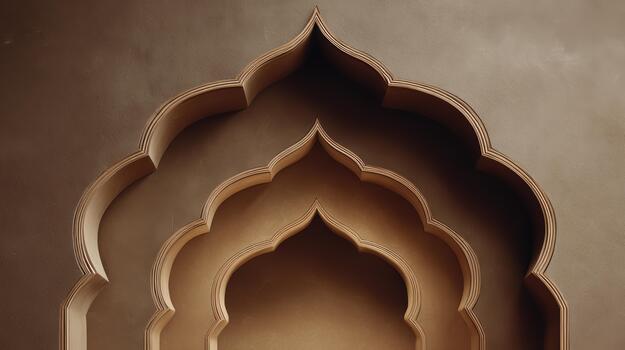 Decorative arches in modern architectural design photo