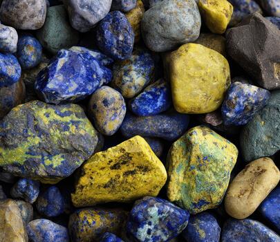 Vibrant stones in diverse patterns and textures photo