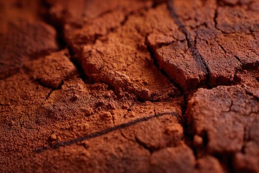 Rico cacao polvo textura con multa detalles y grietas foto