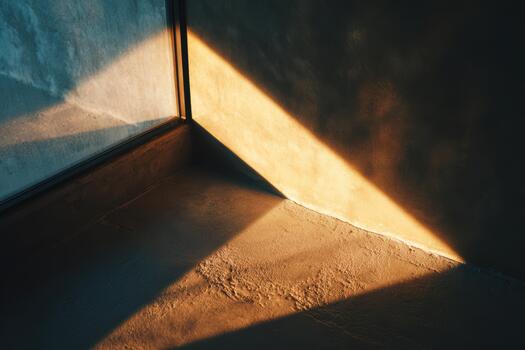 Sunlight creating shadows in a modern interior space photo