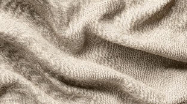 Textured beige fabric with soft folds and drapes photo