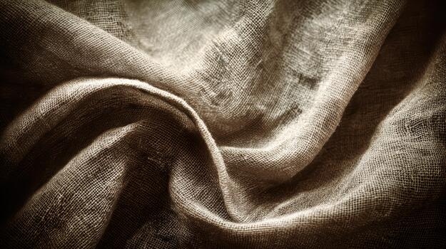 Soft texture of natural fabric under warm light photo