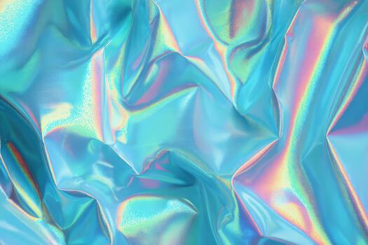 Shimmering blue and iridescent fabric texture in soft light photo