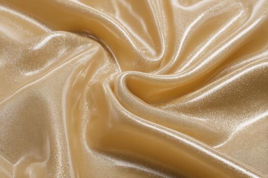 Soft golden satin fabric with a smooth texture photo