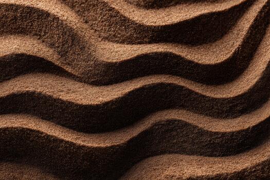 Textured patterns in brown sand with gentle waves photo