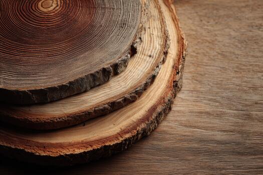 Wooden slabs showcasing intricate grain patterns photo