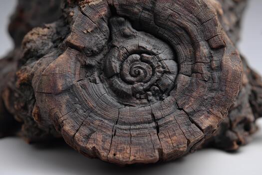 Unique spiral pattern in a piece of weathered wood photo