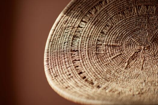 Handcrafted woven plate on display photo