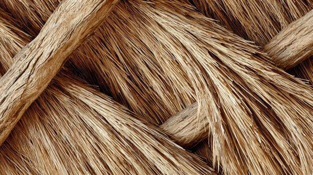 Natural fibers woven together in a rustic pattern photo