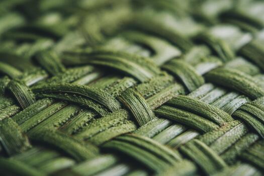 Close-up of green woven texture highlighting craftsmanship photo