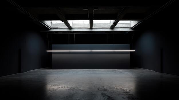 Modern art space with minimalistic lighting design photo