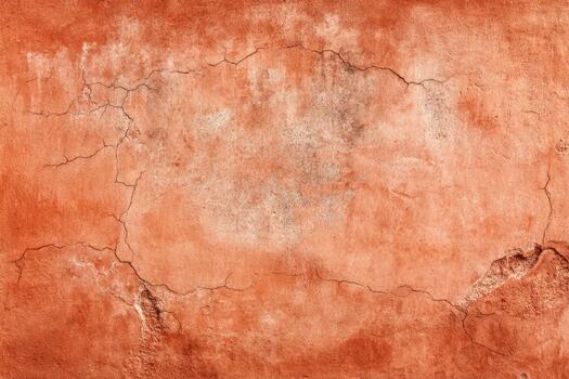 Weathered red wall with cracks and texture photo