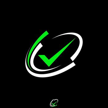 unique swoosh ellipse with checklist agreement to correct approval consulting vector