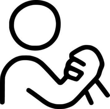 un contorno icono representando un persona enseñando, dando instrucciones, presentación, o señalando fuera importante información vector